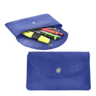 Sonnenleder Stiftetui Leder flach minimalistisch Hempel – blau. Edler Handschmeichler für Ihre Schreibgeräte. Jetzt online entdecken!