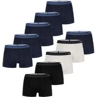 VIP Retro Boxer Premium Jersey Stretch - 10er Set - Boxershorts - Multipack - Uni (10-St) Unterwäsche Männer Herren Retroshorts Baumwoll-Mix Unterhosen 10-Pack