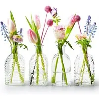 Annastore Dekovase 12 kleine Vasen aus Glas Vintage Blumenvasen Tischvasen Glasvasen, Dekoflaschen, Glasflaschen, Glasfläschchen, Deko-Flaschen