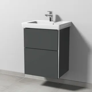 Sanipa 3way Waschtischunterbau zu Villeroy & Boch Subway 2.0 Waschtisch mit 2 Auszügen, Anthrazit-Ma BR61022