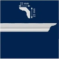 PROVISTON Stuckleiste Polystyrol, 22 x 22 x 2000 mm, Weiß, Deckenleiste, Polystyrol