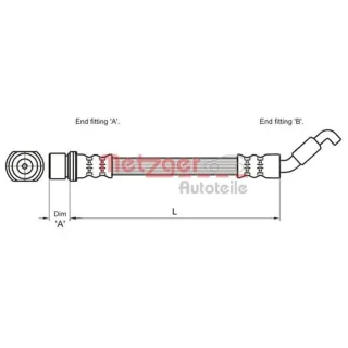 Metzger Bremsschlauch hinten Toyota Corolla E12