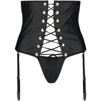 Passion Corsage Unterbrustcorsage Celin schwarz mit String (Set)