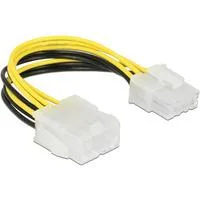 Kabel 8P EPS Stecker>Buchse 15cm, Verlängerungskabel schwarz/gelb, 15cm