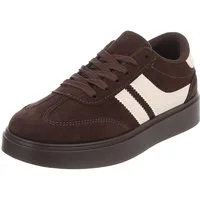 Ital-Design Damen Sneaker Low Top Schnürung Freizeitkomfort Sneaker (91848920) Flach Sneakers Low in Braun