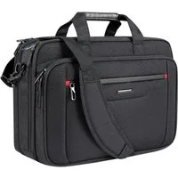 LuxusKollektion Laptoptasche Laptoptasche 17,3 Zoll wasserabweisend erweiterbar Schwarz