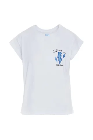 bsb - T-Shirt mit Augenaufdruck blau/weiß - Gr. - XS