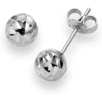 Schmuck Krone Paar Ohrstecker 6mm Kugel Ohrstecker aus 585 Weißgold, Gold 585