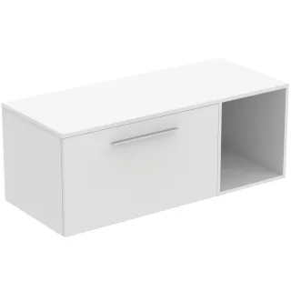 Ideal Standard Möbel-Set 120cm i.life B 1 Auszug 1 off.Fach Gr.Chrom Weiß matt, T5759DU T5759DU