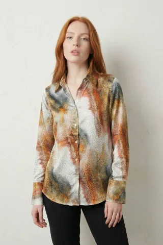 Abstract Druckknopf Langarmshirt
