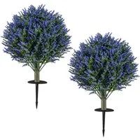 Kunstpflanze Lavendel, COSTWAY, Höhe 60 cm, Länge des Erdspießes: 16 cm