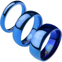 Taffstyle Fingerring Damenring Herrenring Edelstahl Blau zeitlos elegant Unisex Partnerring (Freundschaftsring Paarring Partnerring Ehering Trauring Hochzeitsring), Verlobungsring Partnerring Freundschaftring Herrenring Damenring