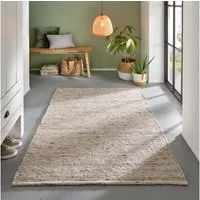 TaCa Home Wollteppich Gewalkter Handweb Woll-Teppich, rechteckig, Höhe: 10 mm, Sand - 60 x 120 cm