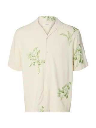Selected - Hemd mit Muster - Slhregterry beige - Gr. - M