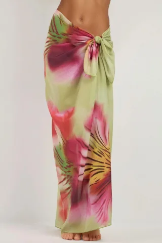 Bedruckter Strand Maxi-Cover-Up
