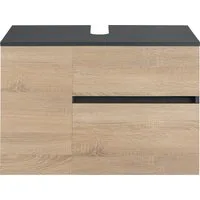 Home affaire Waschbeckenunterschrank Wisla für Wandmontage, Siphonausschnitt, Push-to-open-Funktion, Breite 80 cm