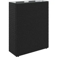 vidaXL Blumentopf Hoher Pflanzkübel Schwarz 55 x 22 x 70 cm Poly-Rattan (1 St)