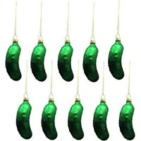 Geschenkestadl Christbaumschmuck Weihnachtsgurke Anhänger Gurke versch. Größen und Mengen Weihnachten (10-tlg)