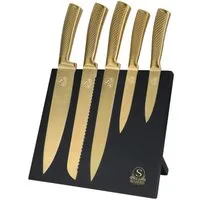 Cheffinger Messer-Set (6-tlg), mit ergonomischem Griff & magnetischem Messerblock, 6-teilig