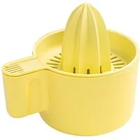 KONZEPT Zitruspresse Orangenpresse mit Behälter 500ml mit Ausguss, Manuelle Saftpresse, ideal für Zitronen, Orangen, Limetten – Gelb