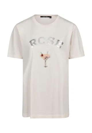 Marc Aurel - Shirt mit Glanzfolien Druck blush - Gr. - 36