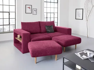 LOOKS by Wolfgang Joop 3-Sitzer "Looksvb" Verwandlungssofa: aus Sofa wird Sofa mit 2 Hockern, mit Regalfunktion