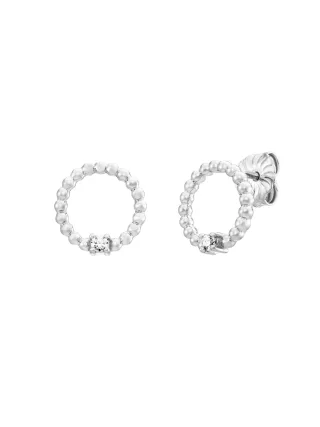 Julie Julsen Ohrstecker 925 Silber rhodiniert Zirkonia weiß