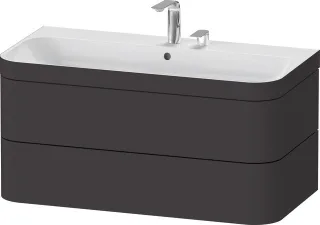 Duravit Happy D.2 Plus c-bonded Set wandhängend Graphit Supermatt 975x490x480 mm - HP4638E8080 HP4638E8080