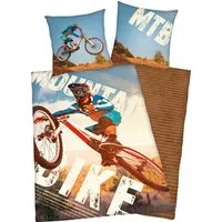 Herding Young Collection Jugendbettwäsche Mountainbike, Renforcé, 2 teilig, Mit Mointainbikemotiv