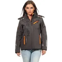 Geographical Norway Softshelljacke Damen Softshell Windbreaker Regen Outdoor Jacke in Unifarbe, mit abnehmbarer Kapuze, mit Stehkragen