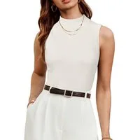 Arach&Cloz Tanktop Damen Wolle Blend Ärmellos Tank Top Pullover Freizeit Business Oberteile