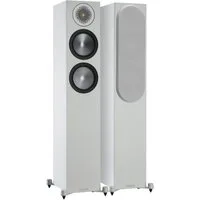 MONITOR AUDIO Monitor Audio Bronze 200 Standlautsprecher 6G Weiß Grau Paar Stand-Lautsprecher (passive Lautsprecher, 120 W, Standlautsprecher, inklusive Lautsprecherabdeckung)