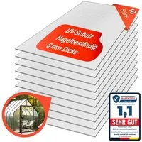 exeta Hohlkammerplatte Gewächshausplatten 6mm 10 Stück I 60,5 x 121 cm Polycarbonatplatten, 7,32 m², (Spar-Set, 10x 6mm)