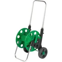 Meister Werkzeuge Schlauchwagen Schlauchwagen für 50m 1/2" Gartenschlauch – Alu & Kunststoff, Rollbar, Verstellbar