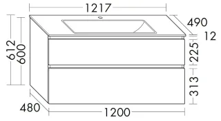 Burgbad Keramik Waschtisch-Set Accura PG1 Anthrazit Matt/Taupe, SGVJ121F6044C0040 SGVJ121F6044C0040
