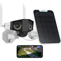 Reolink Überwachungskamera Duo 2+Solarpanel (Außenbereich, 1-tlg., 6MP Akku WLAN Kamera Outdoor mit 180° Ultra-Weitwinkel)