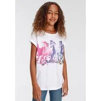 KIDSWORLD T-Shirt Pferde Kurzarm, bedruckt, Rundhalsausschnitt, aus Baumwolle