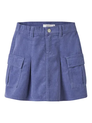 NAME IT - NKFMAYA SHORT CARGO CORD SKIRT 7299-CY O blue ice - Gr. - 158