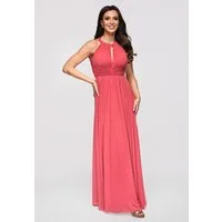 OMBRE Abendkleid Damen Abendkleid Maxi mit fließendem Schnitt Altrosa L (kein Set, 1-tlg)