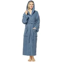Arus Damenbademantel Astra, pflegeleicht, wadenlang oder extralang für Spa & Sauna, Langform, 100% Baumwolle, Kapuze, Gürtel, mit Kapuze, wadenlang oder extra lang, 100% Baumwolle