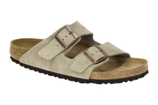 Birkenstock 51461 Arizona Herren Pantolette Grau Taupe Echtleder Anatomisches...