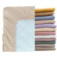 lilimaus Spannbettlaken Musselin Bettlaken Baby 60x120 & 70x140 mit Rundum-Gummizug, (1 Stück), weicher Musselin mit Rundum-Gummizug - sicherer Halt im Babybett
