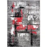 Mazovia Designteppich Modern Teppich Kurzflor Wohnzimmerteppich Robust und pflegeleicht GRAU, 80 x 150 cm, Fußbodenheizung, Allergiker geeignet, Farbecht, Pflegeleicht