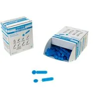 Romed Lanzetten Blutlanzetten für Stechautomat, Tri-bevel, blau, steril, 100 Stück, 100 St., 100 tlg.