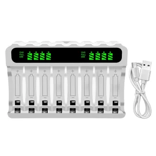 LCD Screen Intelligent Battery Charger 8-Slot Type-C Fast Charge AA /AAA 1.2V NiMH Rechargeable Batteries Efficient Char