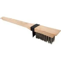 Holz Reinigungsbürste, extra lange Borsten, Grill-Reinigungsbürste holz/edelstahl, integrierter Spritzschutz