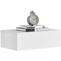 en.casa Nachtschrank »Oslo« Wandboard mit Schublade 46x30x15cm Weiß Matt