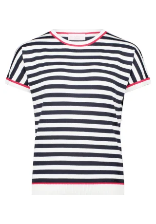 betty barclay - so cosy - - Strickpullover Patch Dark Blue/Red - Gr. - 42