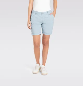 MAC - MAC JEANS - CHINO SHORTS, Fade out gabardine light blau - Gr. - 09