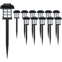 monzana LED Solarleuchte, Gartenleuchten, 12er Set Solarlampen für Draußen Wetterfest mit Erdspiess Balkon Außen
